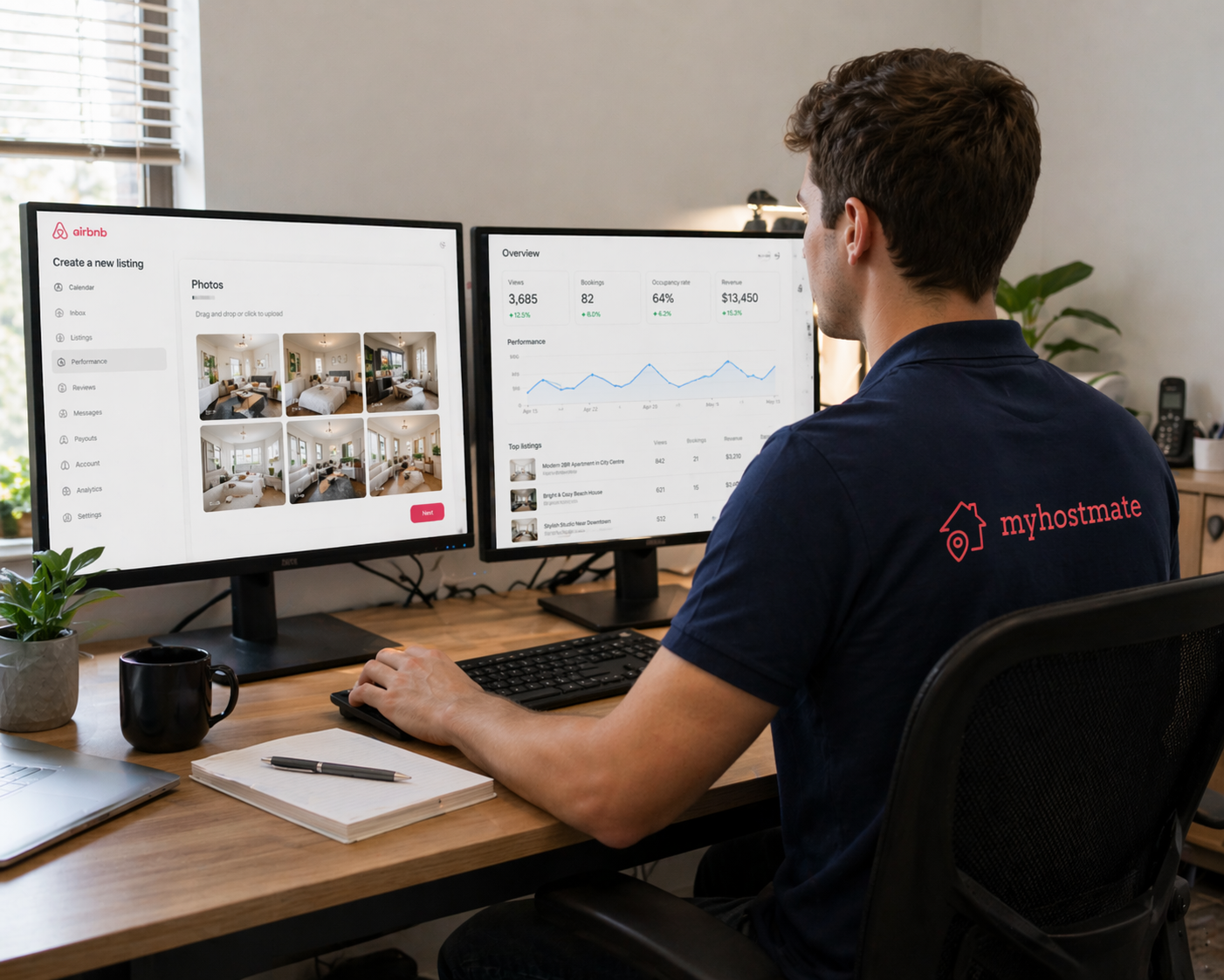 myhostmate team working from the office